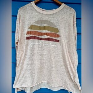 C&C California Peach Terry cloth Crewneck Sweater, long sleeve size L